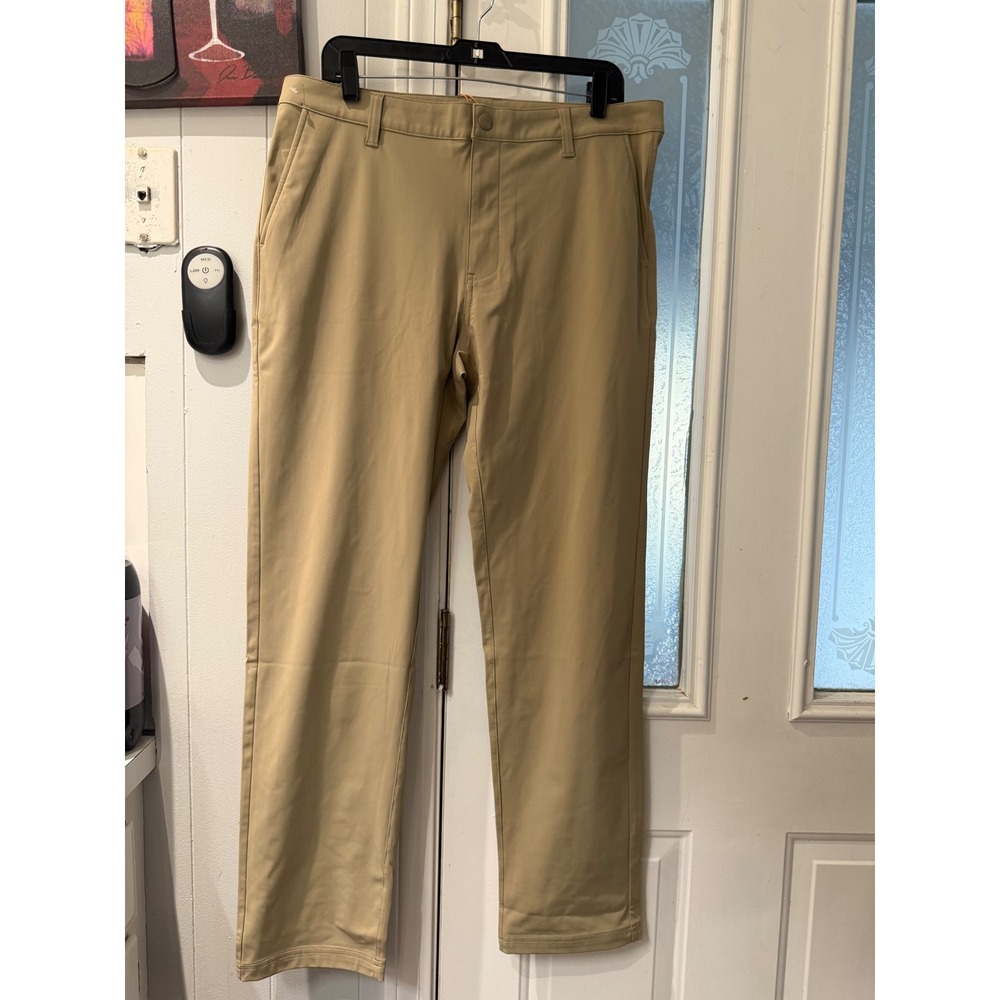 Quince Ultra-Stretch 24/7 Smart Chino Pants Mens 35x32 Khaki Tan Golf Casual